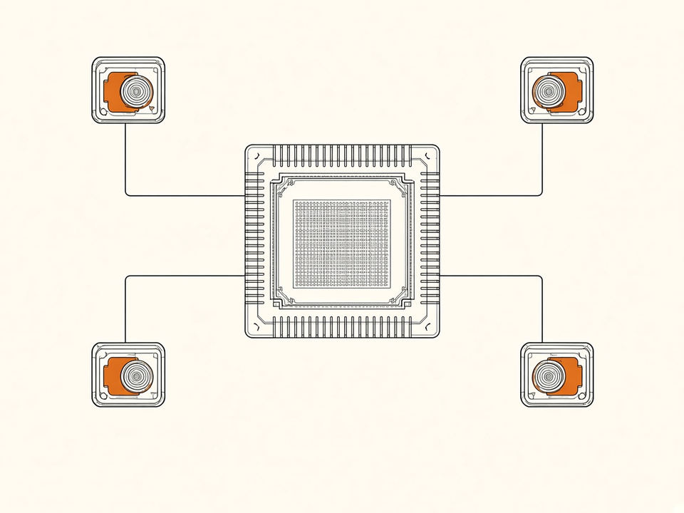 GS2.3 sensor with four cameras connected to it.
